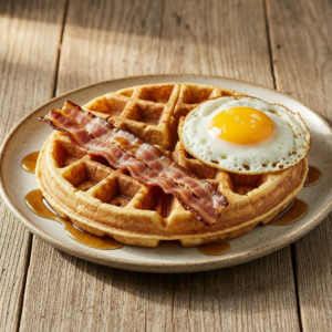 combo waffles egg bacon Sheilaz Kitchen